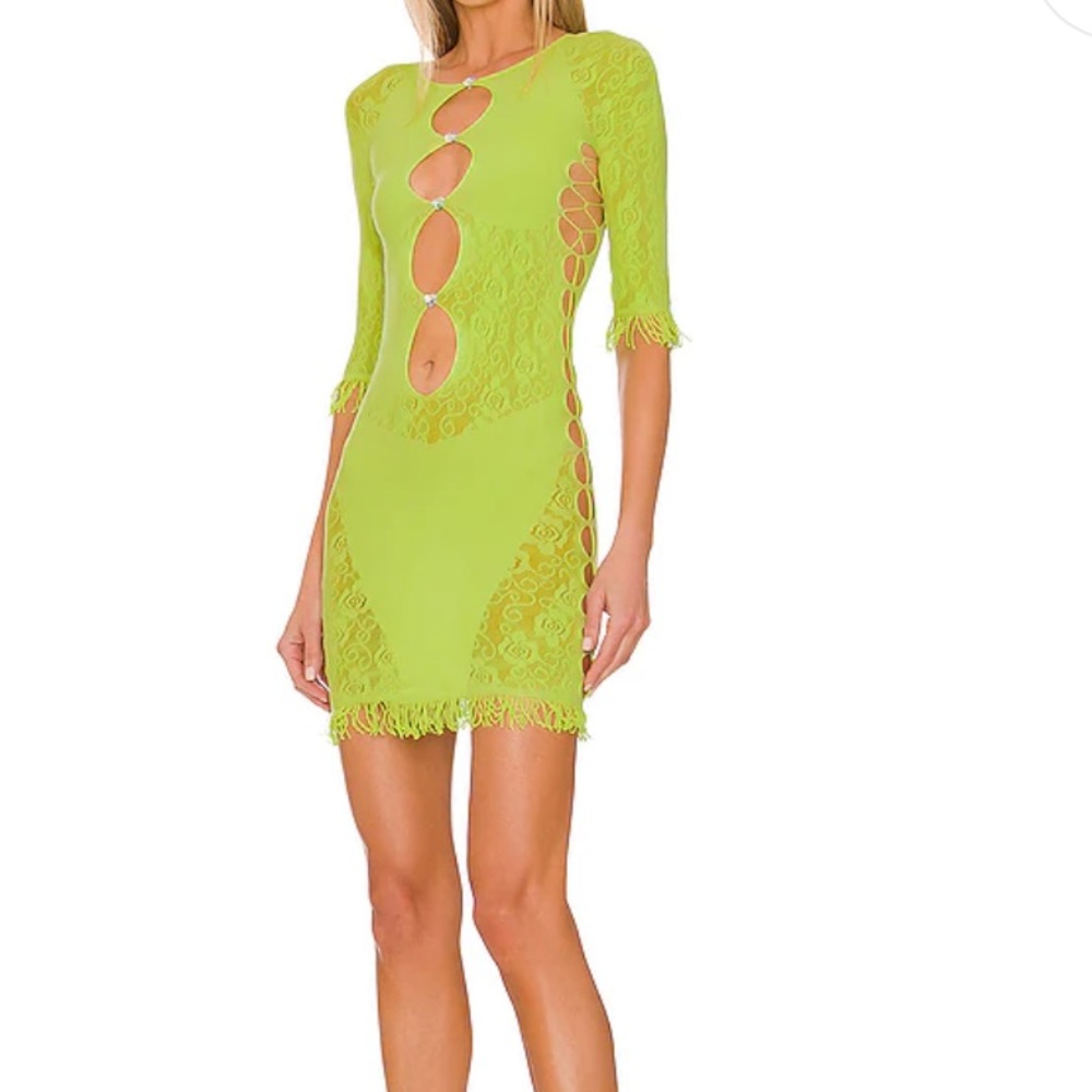 Poster girl green dress worn once